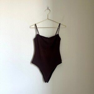 reformation crystal bodysuit espresso brown size small